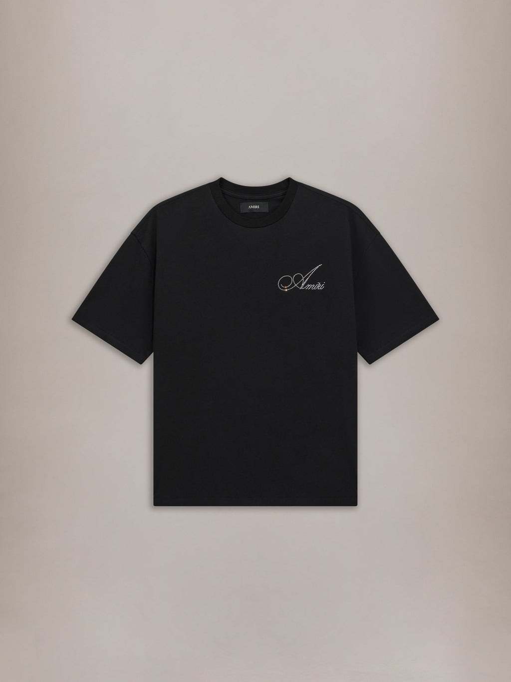 CRYSTAL AMIRI SCRIPT OVERSIZED TEE - Black