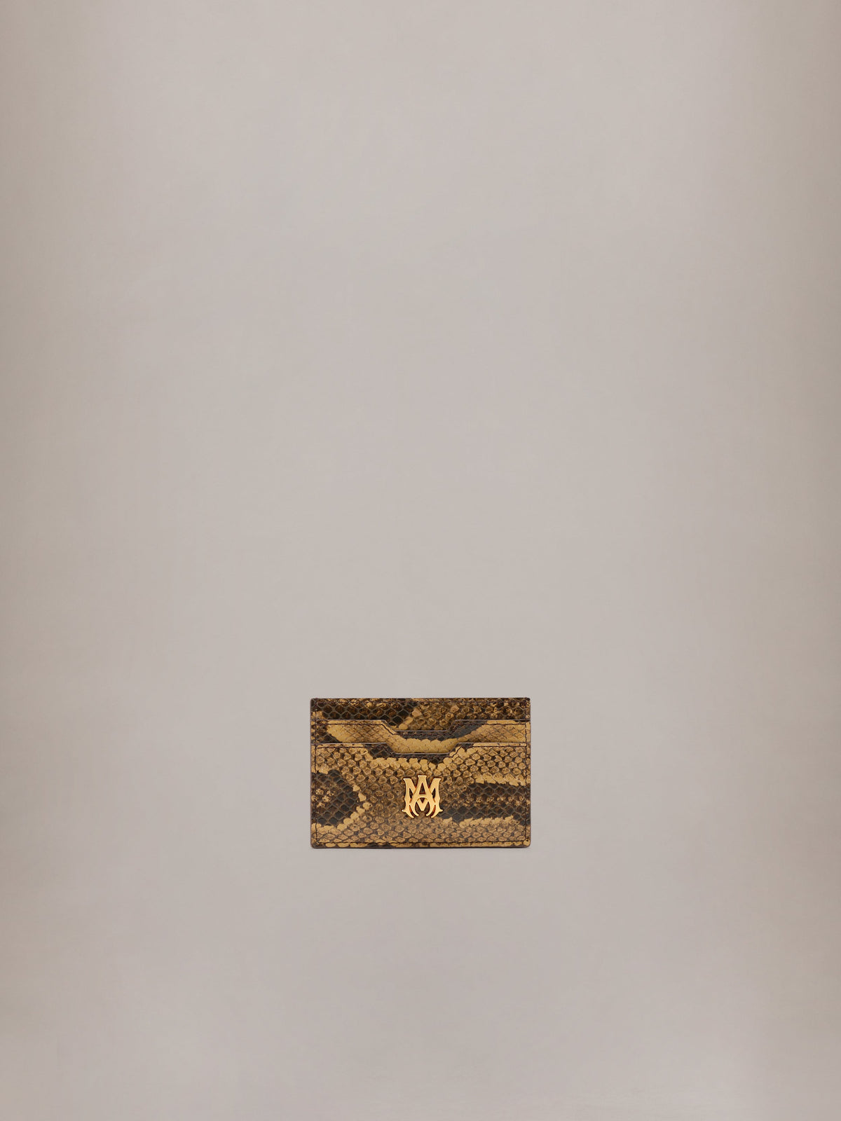PYTHON EMBOSSED CARD HOLDER - Brown