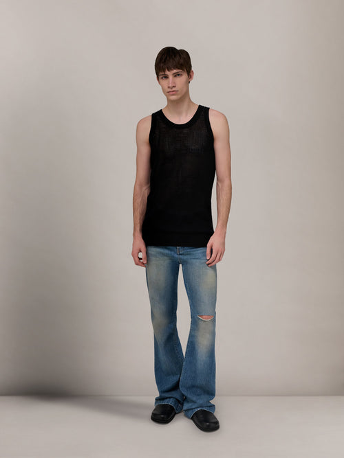 AMIRI KNIT MESH TANK - Black