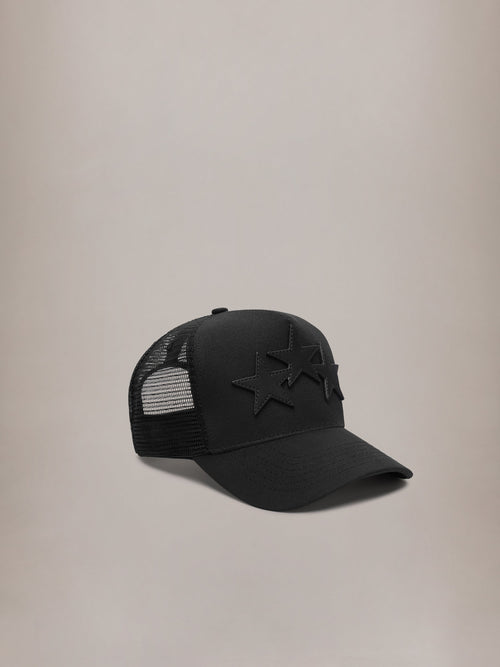 3 STAR TRUCKER HAT - BLACK BLACK
