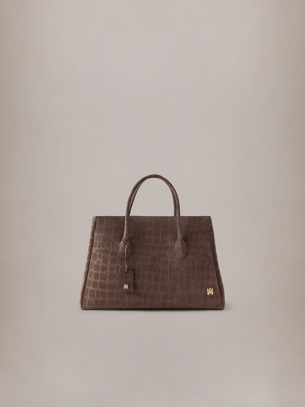 SUEDE CROC HONEY 50 TOTE - Dark Brown