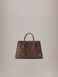 SUEDE CROC HONEY 50 TOTE - Dark Brown