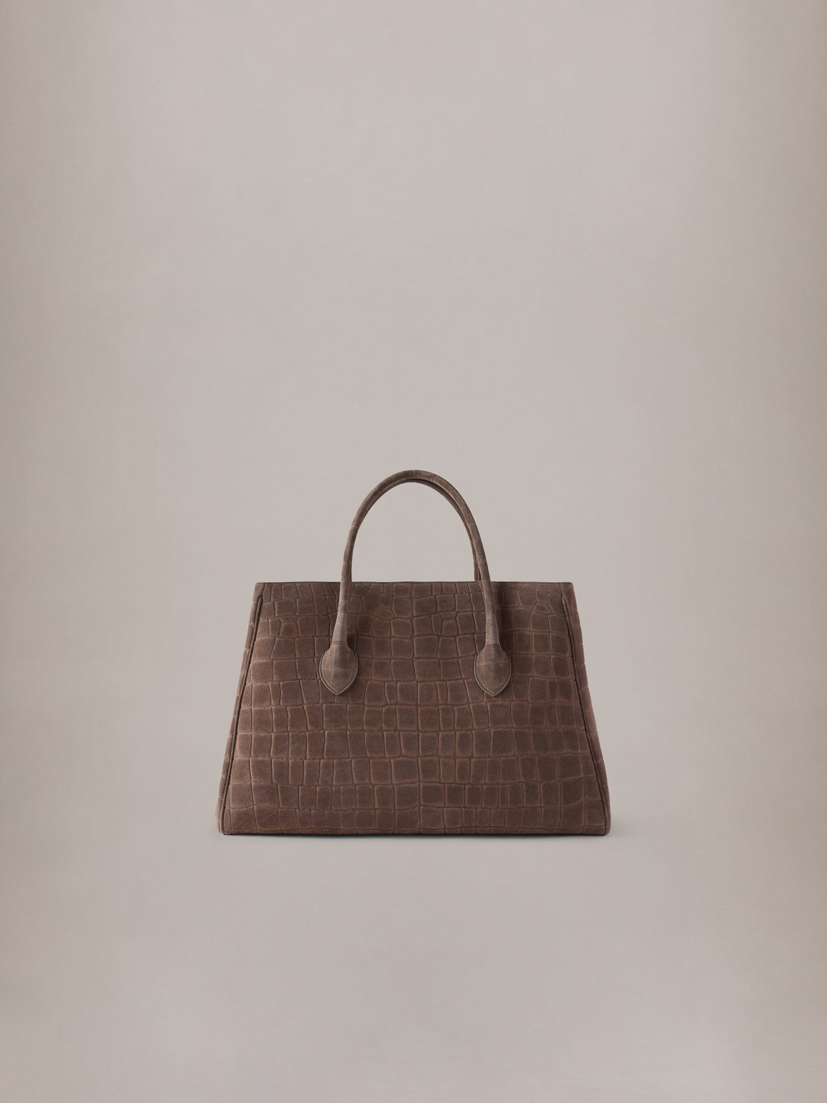 SUEDE CROC HONEY 50 TOTE - Dark Brown