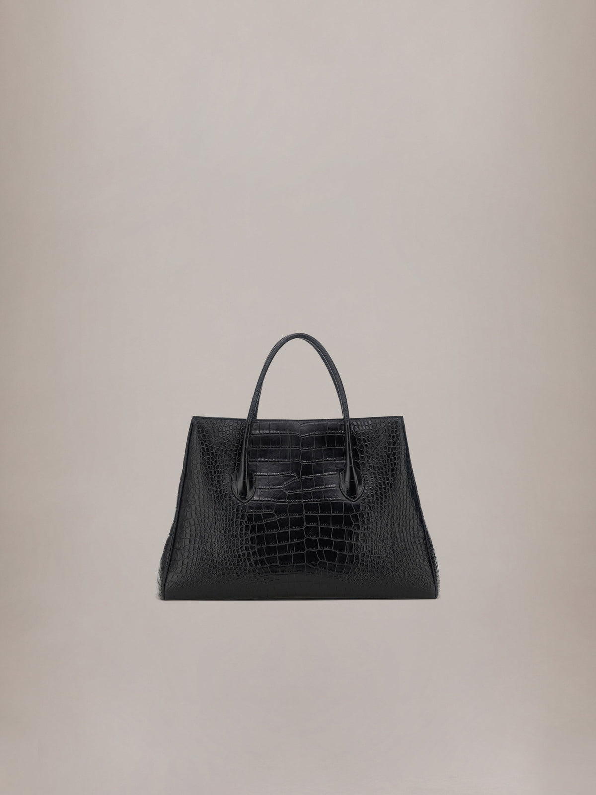 EMBOSSED CROC HONEY 50 TOTE - Black