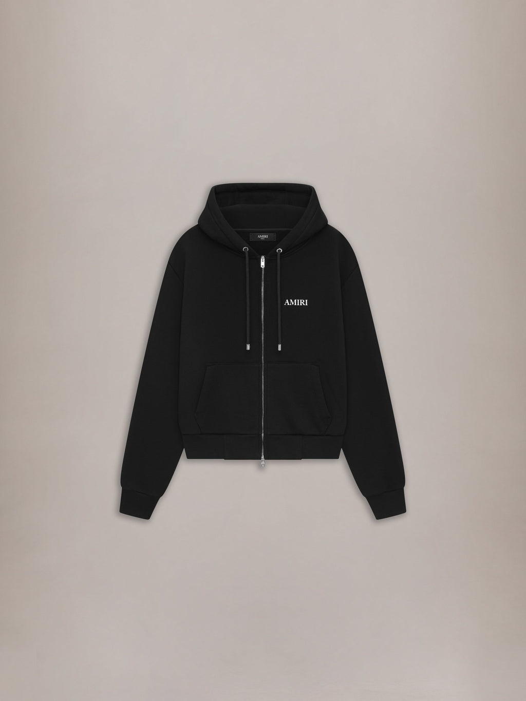 RELAXED ZIP UP HOODIE - BLACK