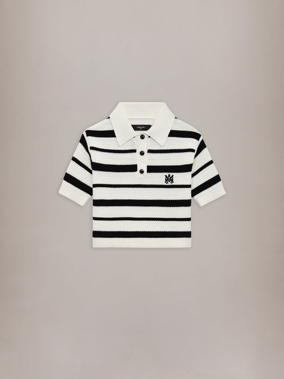 WOMEN - WOMEN'S MA STRIPED POLO - Black Alabaster