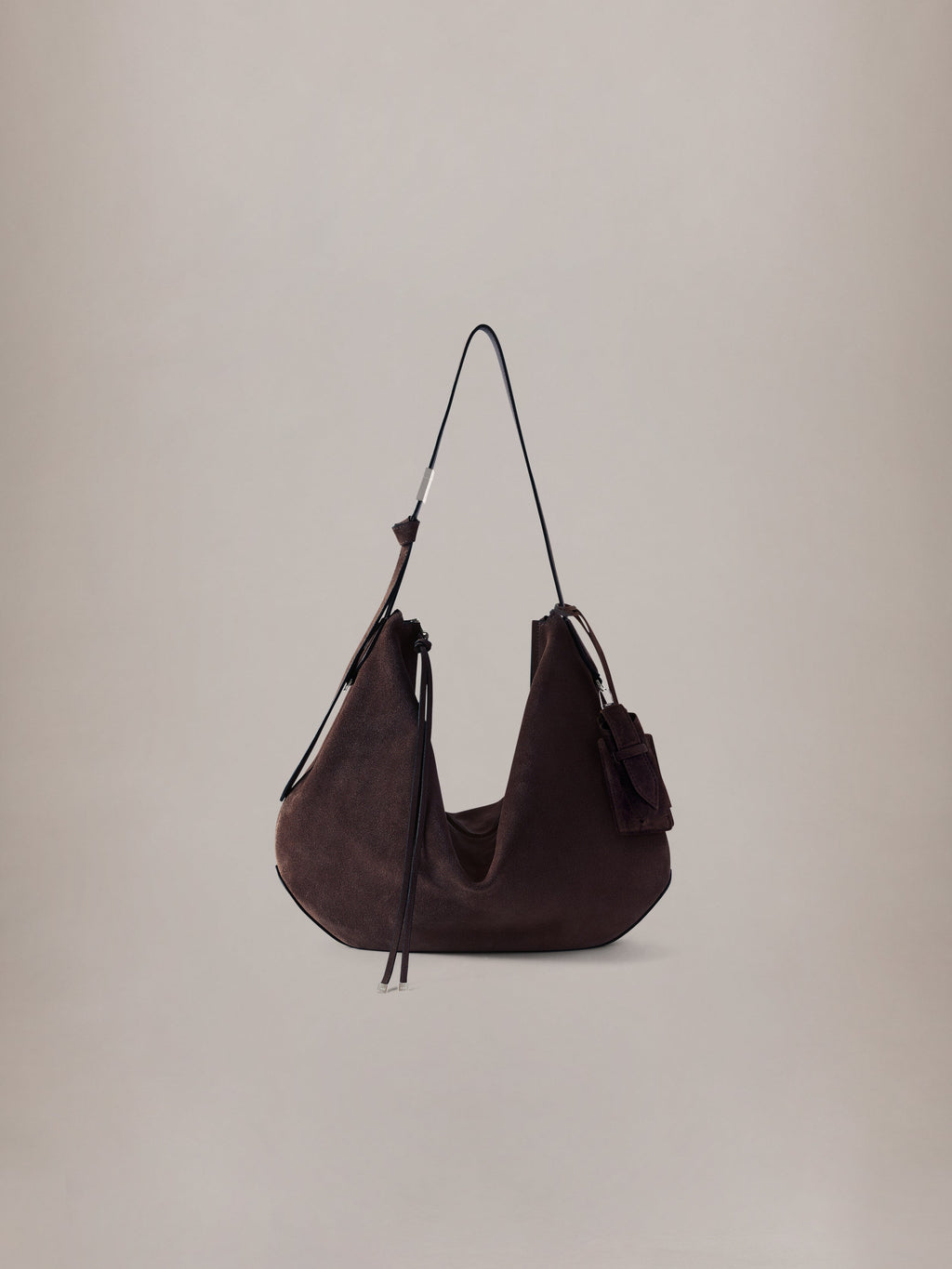 WOMEN - WOMEN'S SUEDE BISCOTTO SHOULDER BAG - Dark Brown