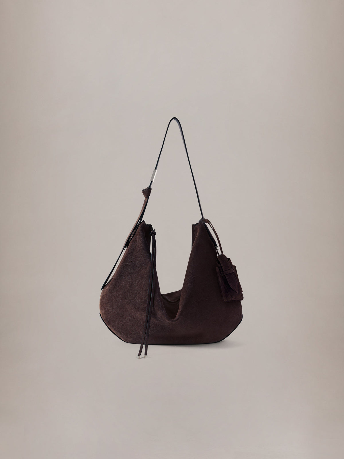 WOMEN - WOMEN'S SUEDE BISCOTTO SHOULDER BAG - Dark Brown