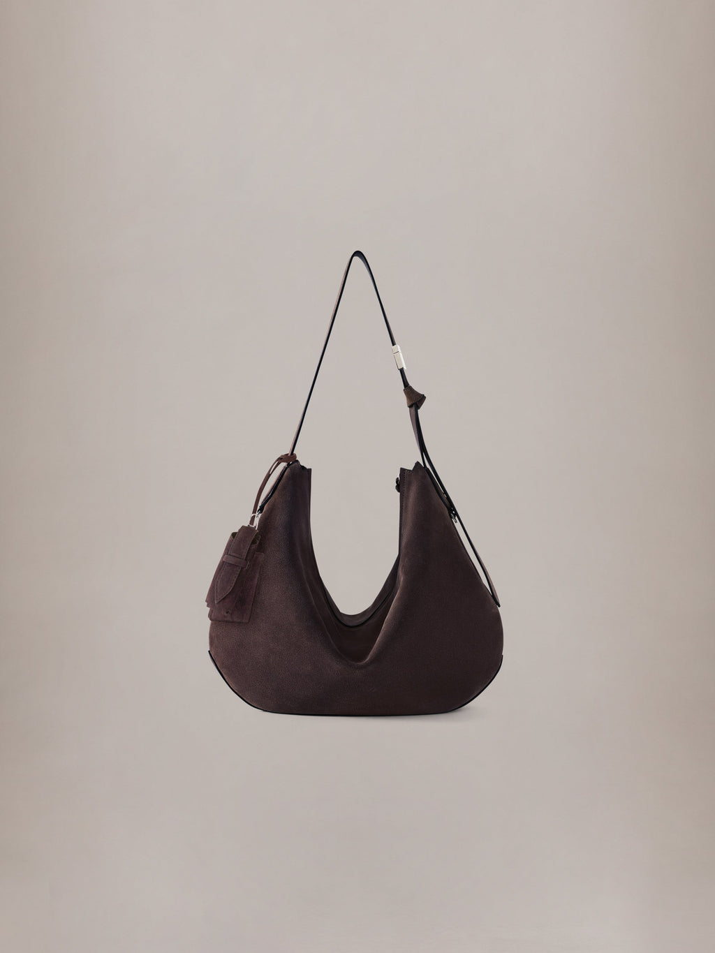 WOMEN - WOMEN'S SUEDE BISCOTTO SHOULDER BAG - Dark Brown
