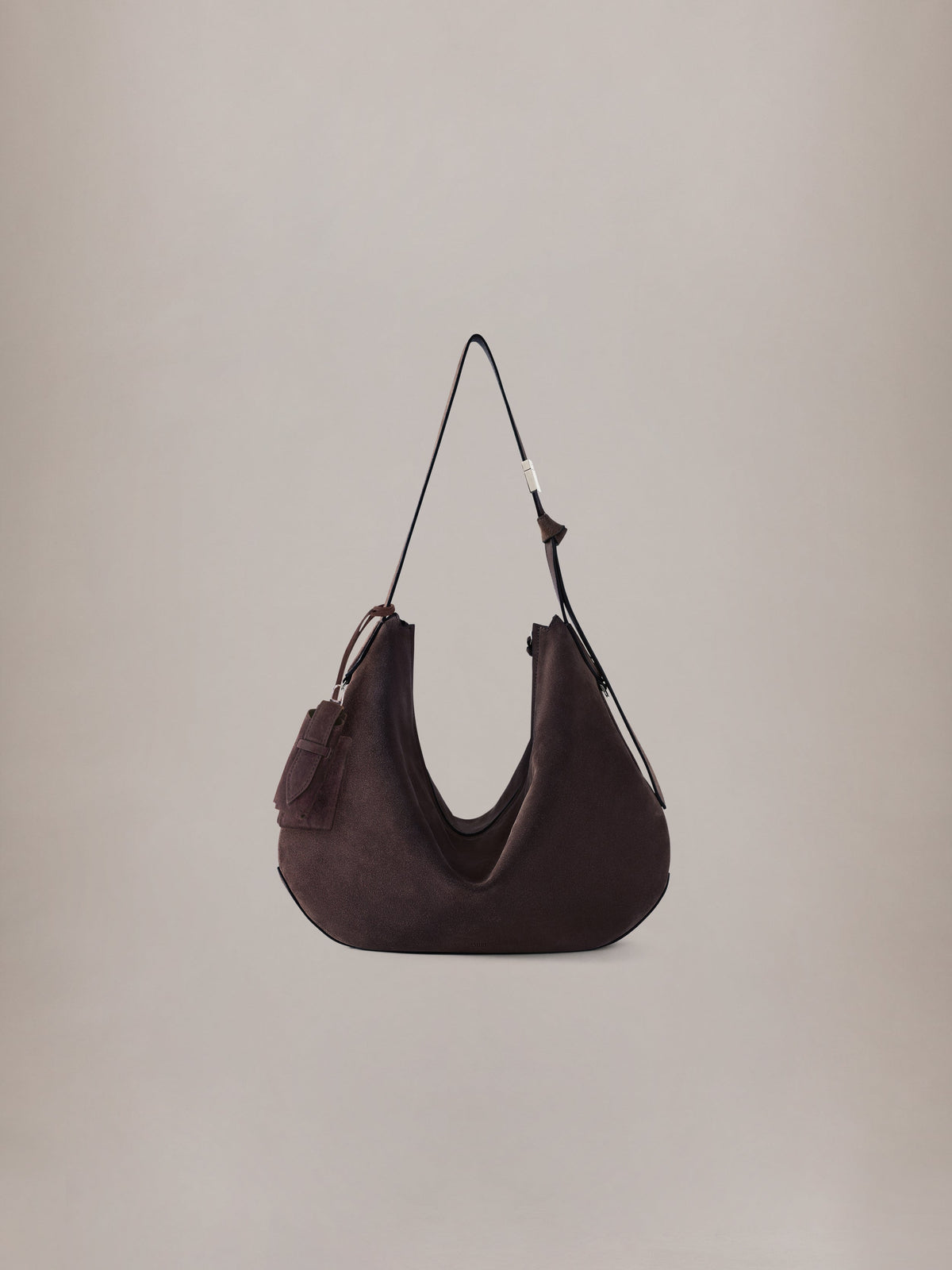WOMEN - WOMEN'S SUEDE BISCOTTO SHOULDER BAG - Dark Brown
