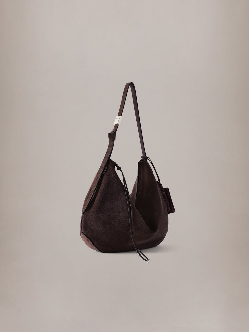 WOMEN - WOMEN'S SUEDE BISCOTTO SHOULDER BAG - Dark Brown