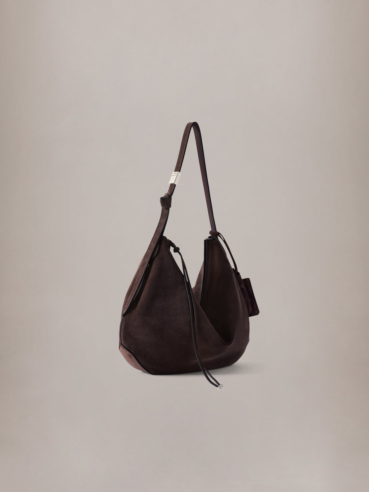 WOMEN - WOMEN'S SUEDE BISCOTTO SHOULDER BAG - Dark Brown