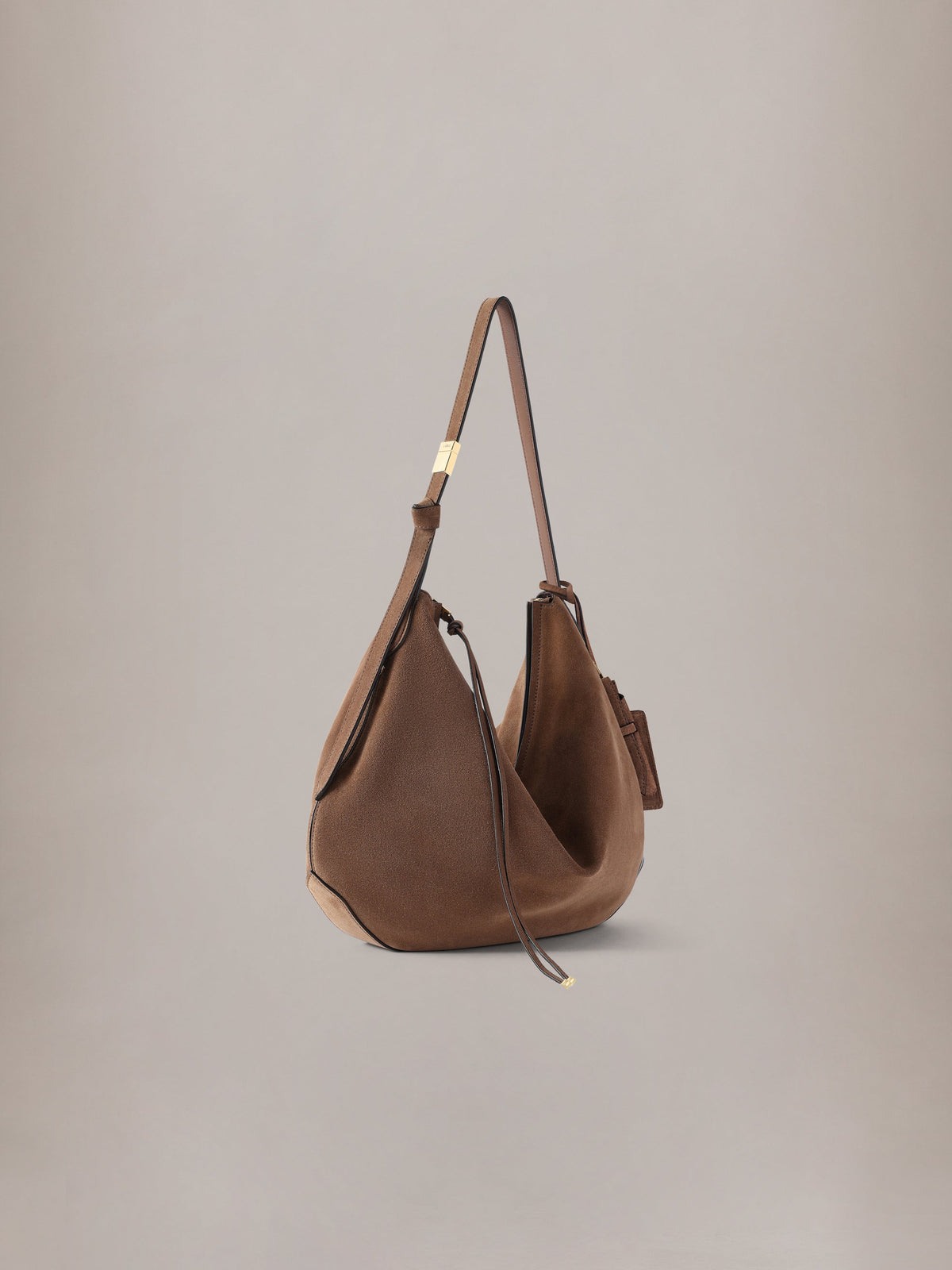 WOMEN - WOMEN'S SUEDE BISCOTTO SHOULDER BAG - Brown
