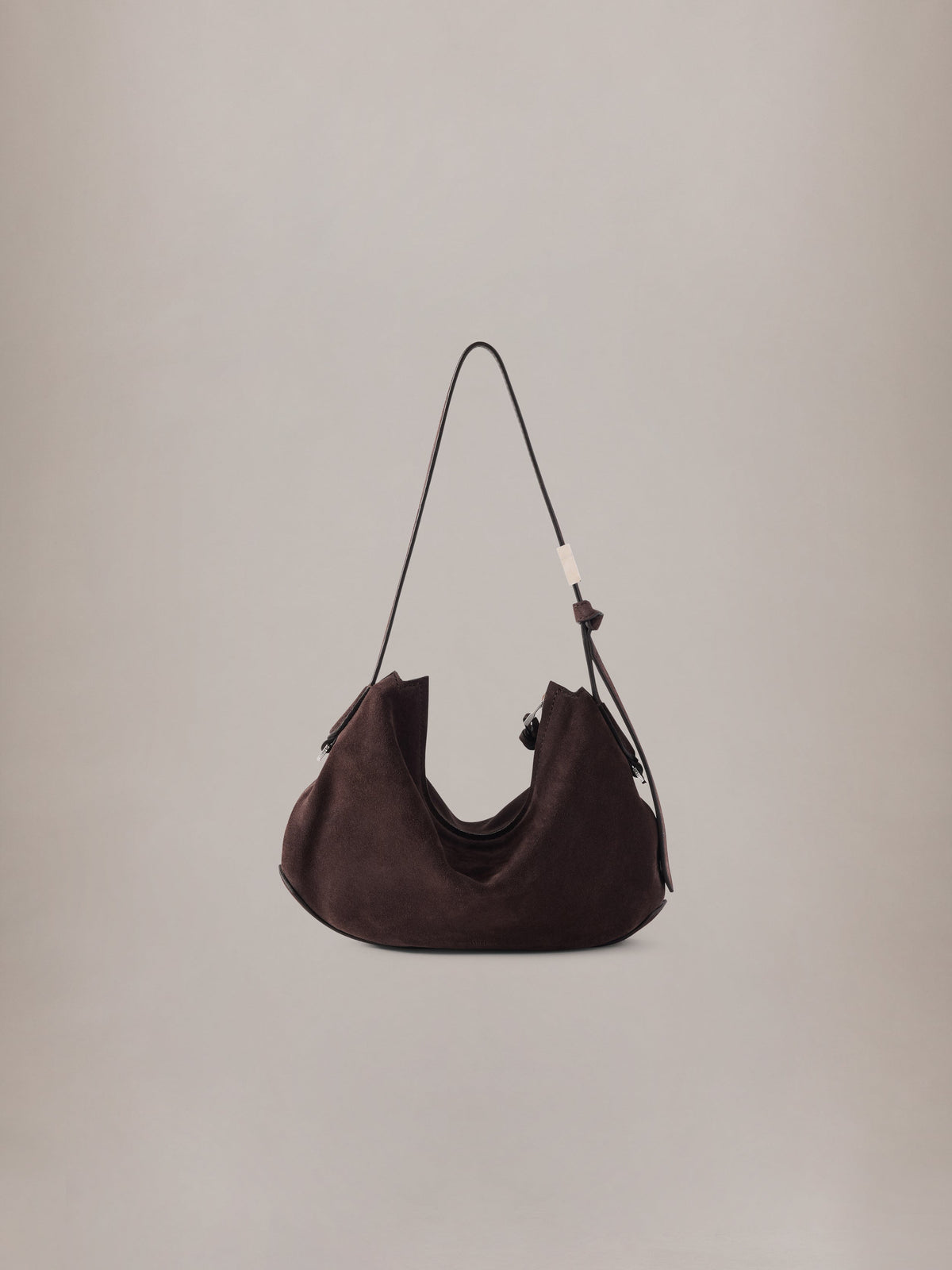WOMEN - WOMEN'S SUEDE BABY BISCOTTO BAG - Dark Brown