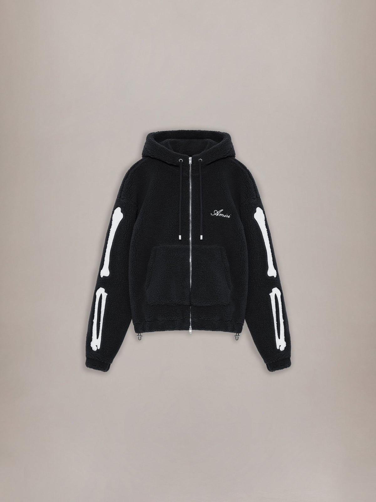 BONES FLEECE ZIP HOODIE - Black