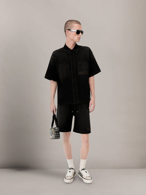 AMIRI 3D SHORT SLEEVE SNAP SHIRT - Vintage Black