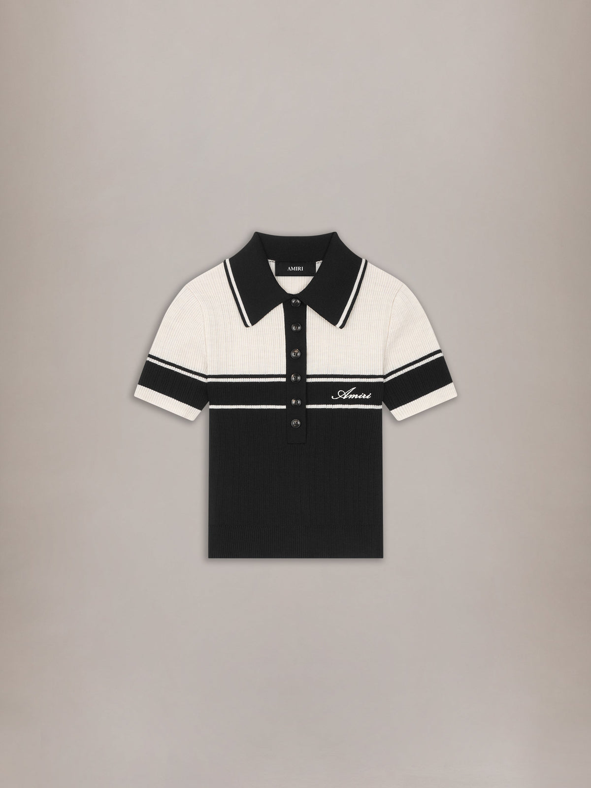 WOMEN - WOMEN'S SCRIPT KNIT SLIM POLO - Black