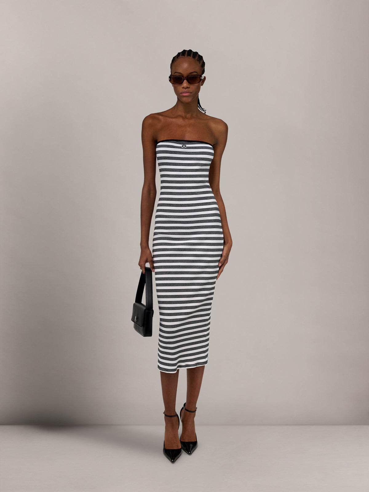 WOMEN - WOMEN'S MA STRIPED MAXI DRESS - White