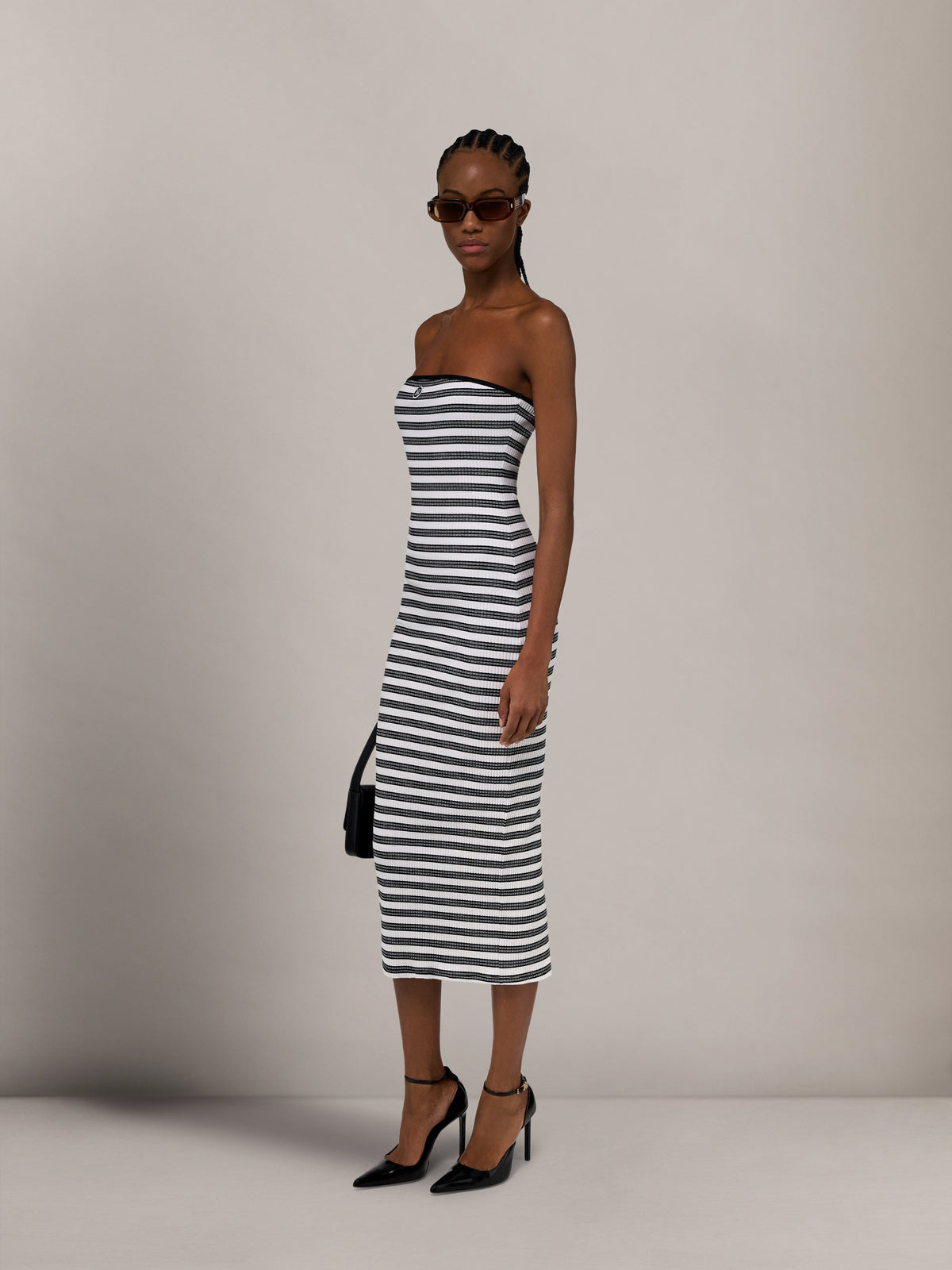 WOMEN - WOMEN'S MA STRIPED MAXI DRESS - White