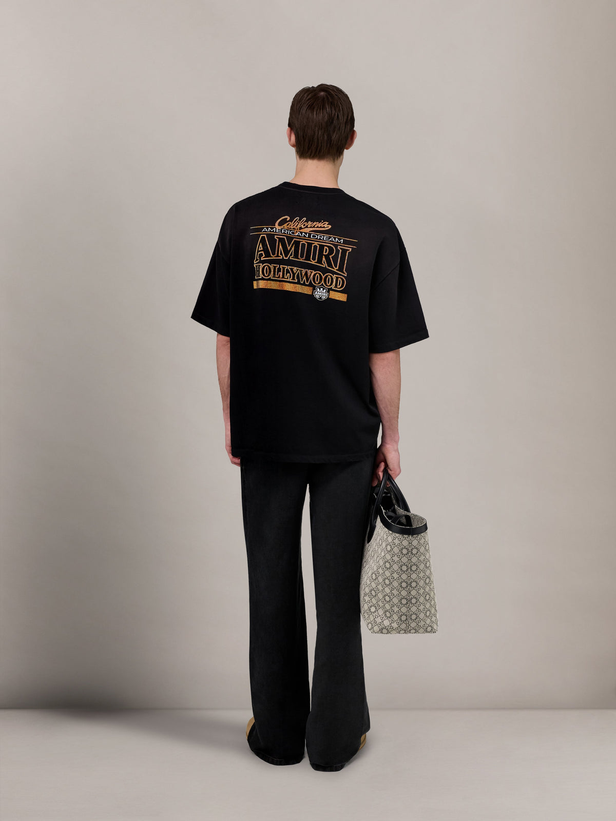 SCRIPT LINEN GD CASUAL PANT - Black
