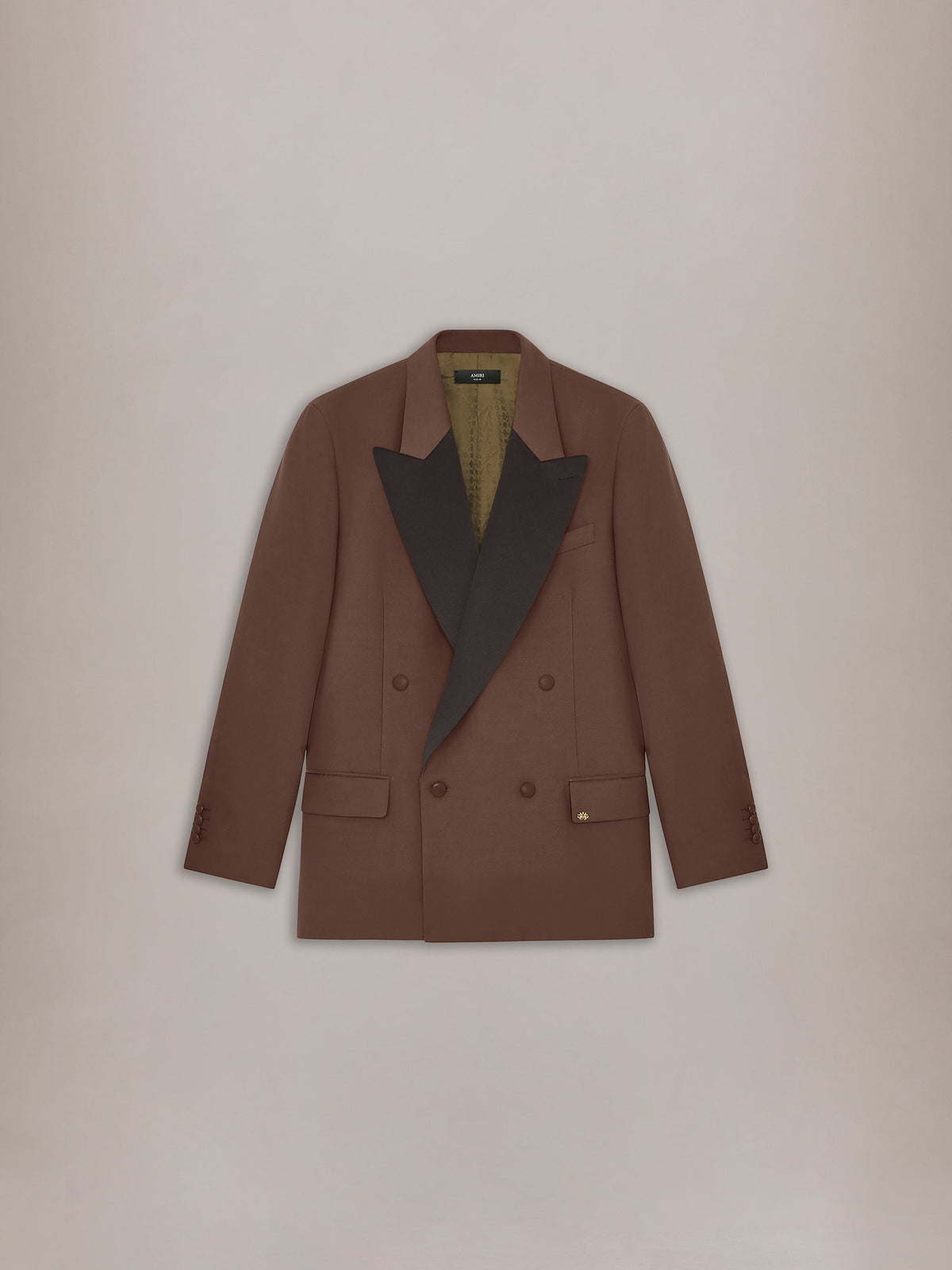 DOUBLE-BREASTED BLAZER - DARK BROWN