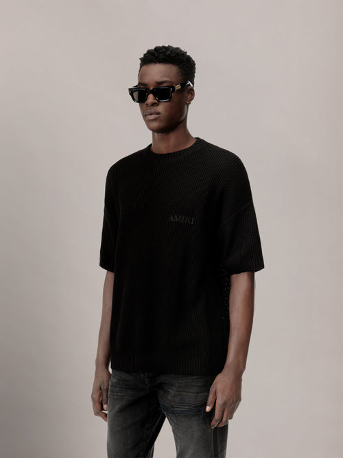 AMIRI CROCHET MESH TSHIRT - Black