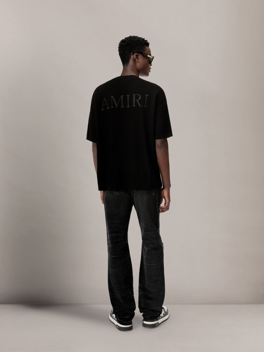 AMIRI CROCHET MESH TSHIRT - Black