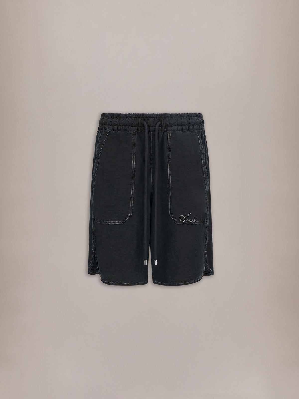 SCRIPT LINEN GD SHORT - Black