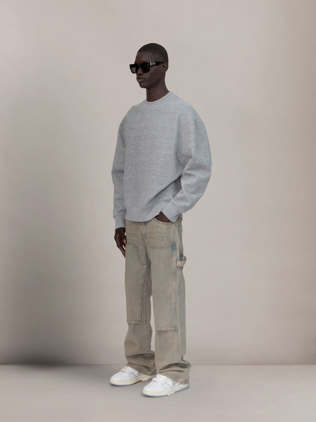 MA QUAD OVERSIZED CREW - STONE