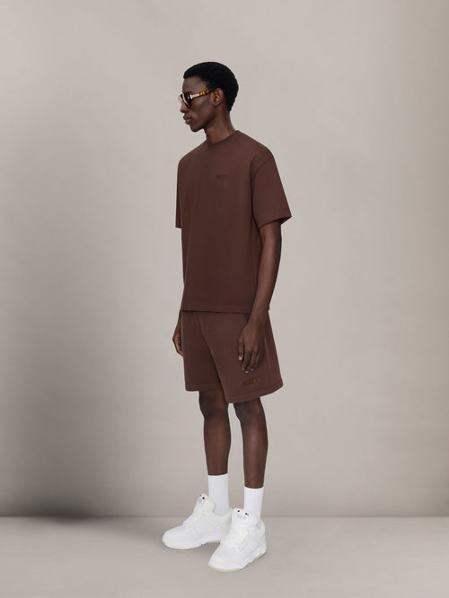 AMIRI EMBROIDERED SHORT - WALNUT BROWN