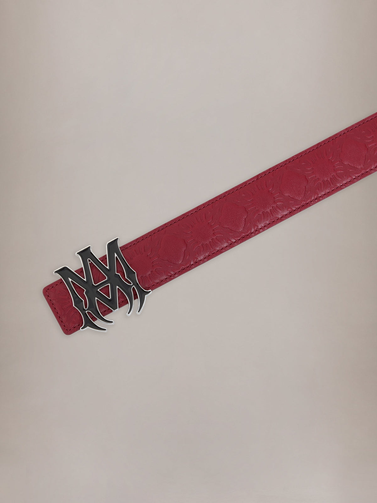 MA QUAD LEATHER 4CM BELT - Red Rose