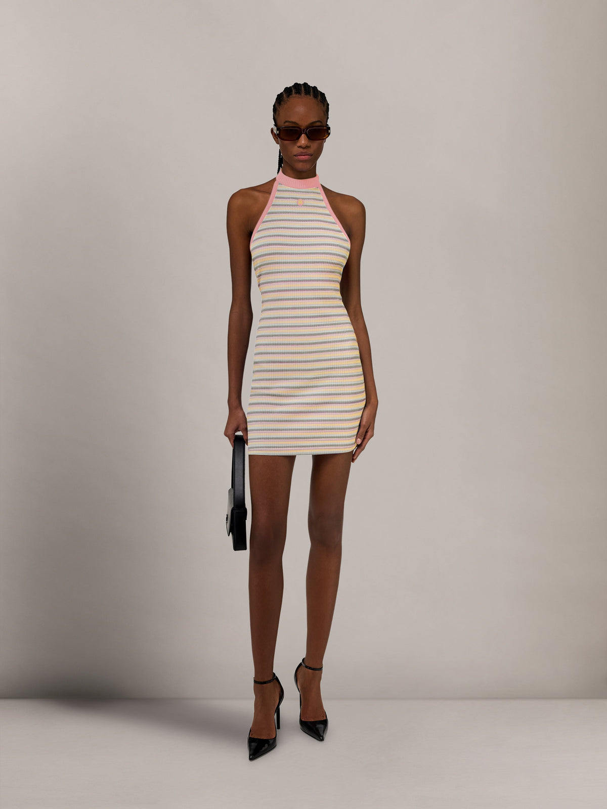 WOMEN - WOMEN'S MA STRIPED HALTER MINI DRESS - Multi