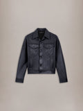 VINTAGE CUT LEATHER JACKET - Black