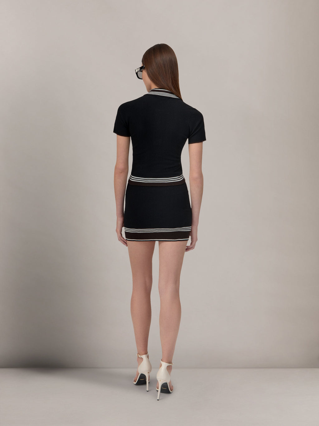 WOMEN - WOMEN'S MA STRIPE MINI SKIRT - Black