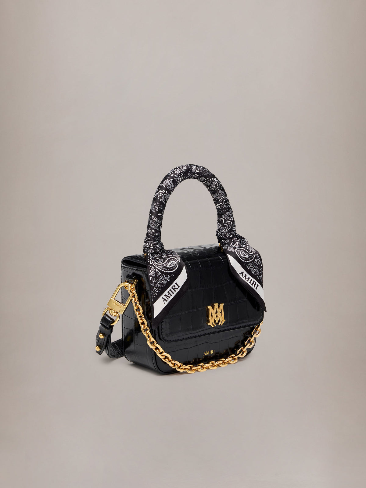 WOMEN - WOMEN'S CROC EMBOSSED MICRO MA BAG - BLACK