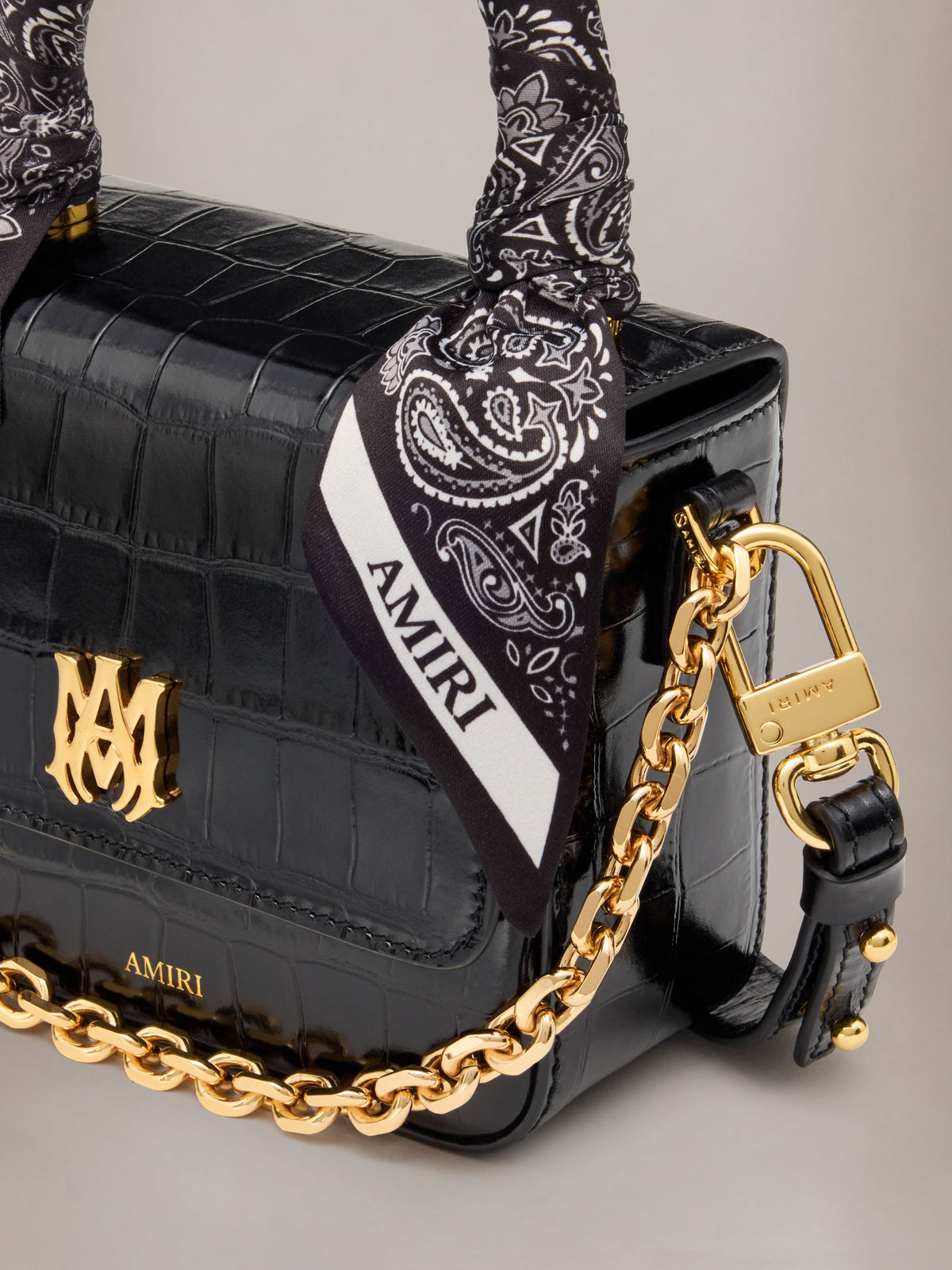 WOMEN - WOMEN'S CROC EMBOSSED MICRO MA BAG - BLACK
