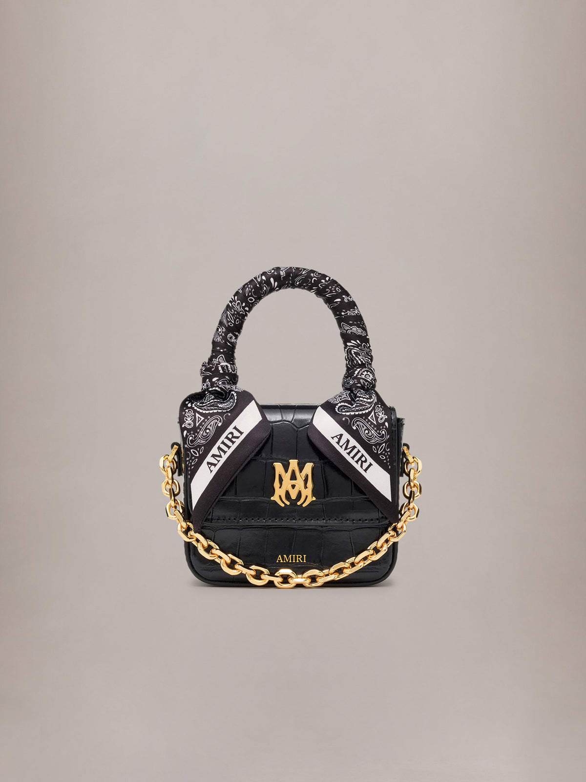 WOMEN - WOMEN'S CROC EMOSSED NANO MA BAG - BLACK