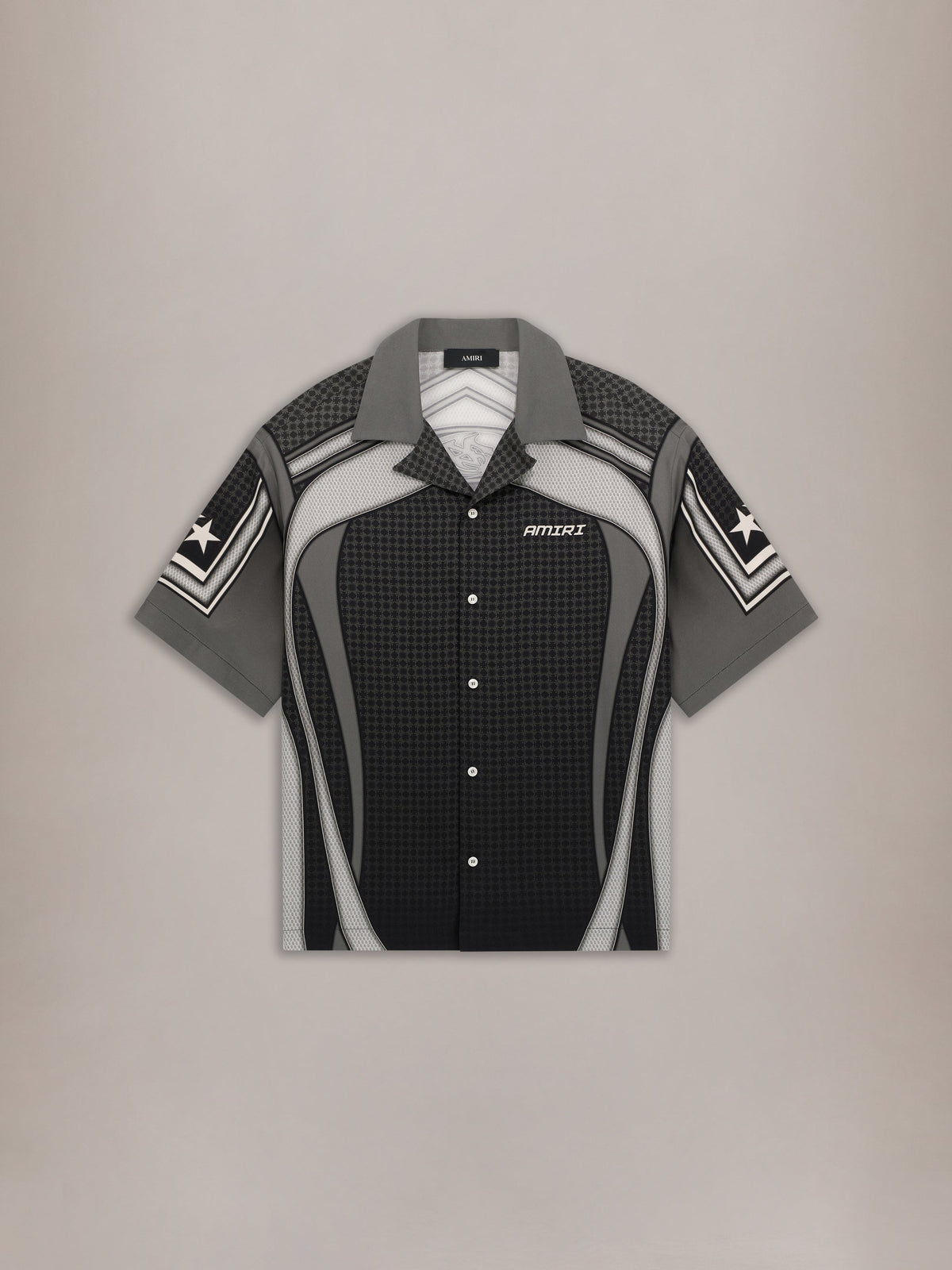 SPORT PANEL OVERSIZED CAMP SHIRT - Black