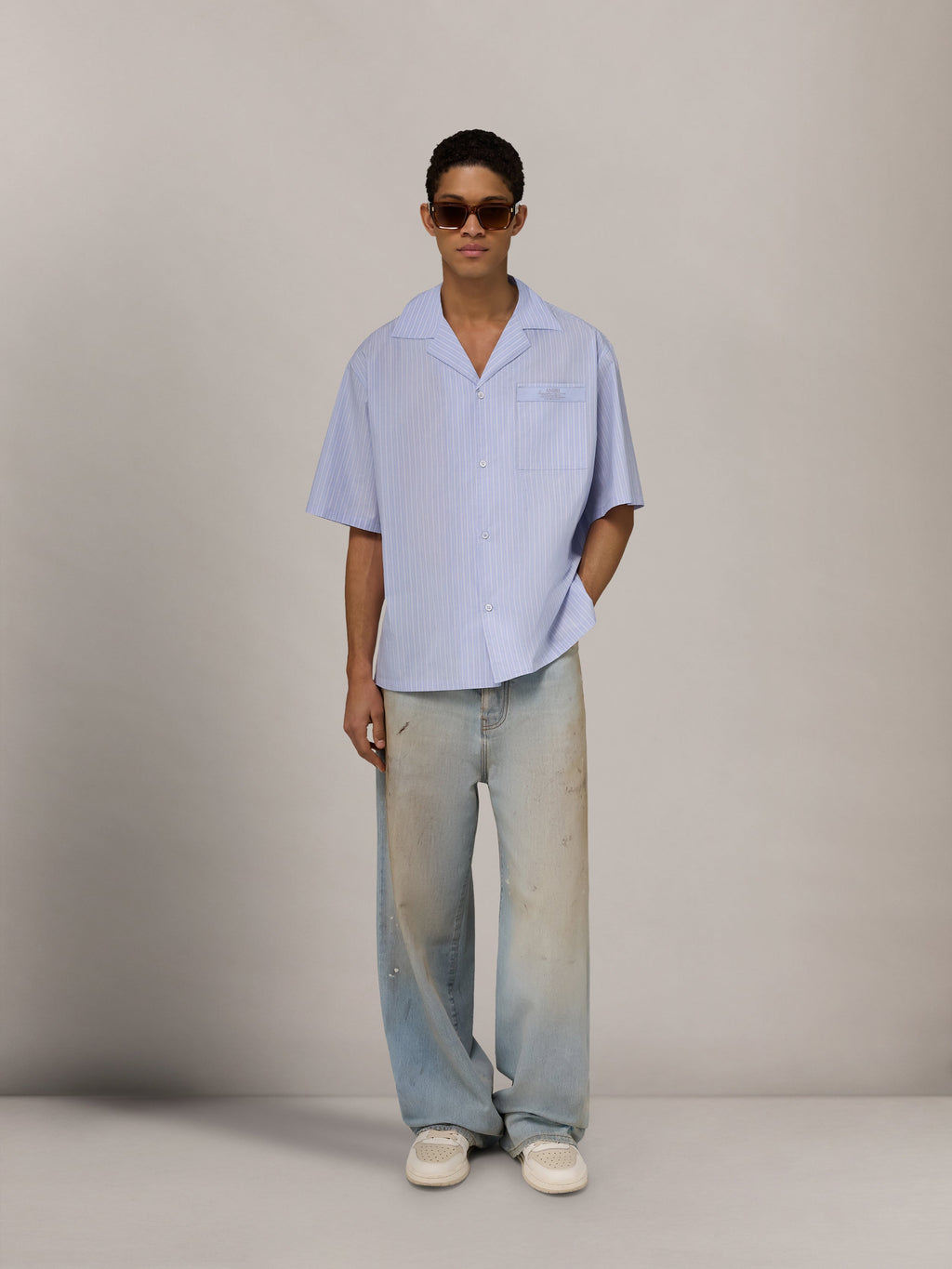 AMIRI SPIRIT BOX CAMP SHIRT - Ashley Blue