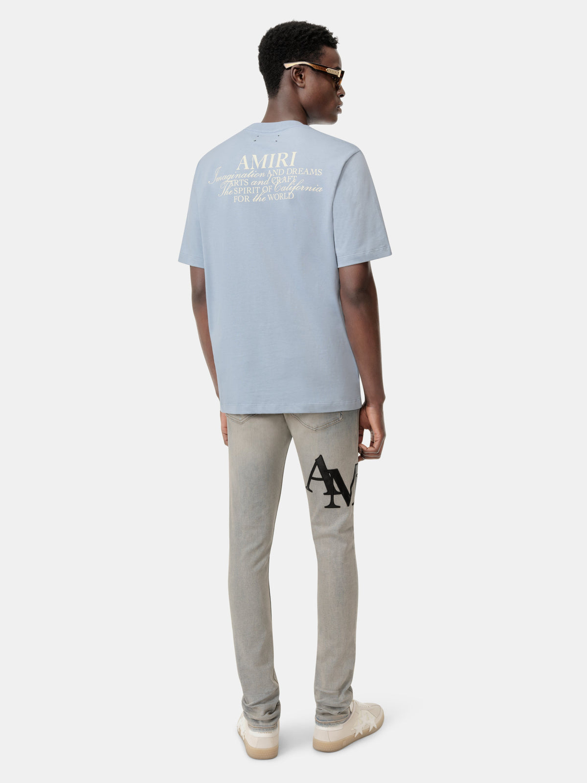 STAGGERED LOGO SKINNY JEAN - ANTIQUE INDIGO