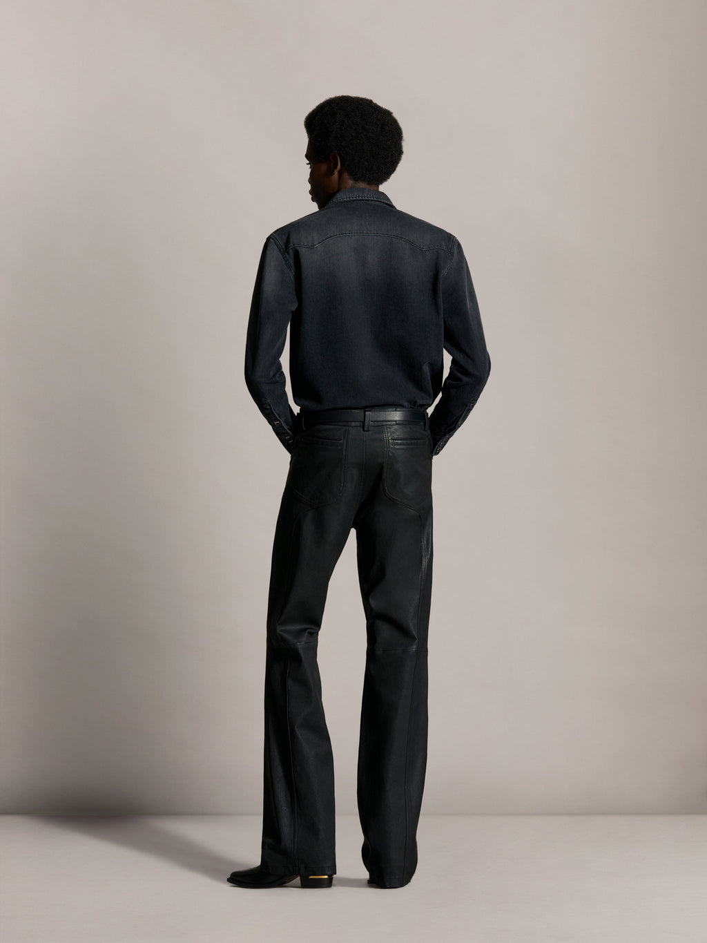 WESTERN DENIM LONG SLEEVE SHIRT - Midnight
