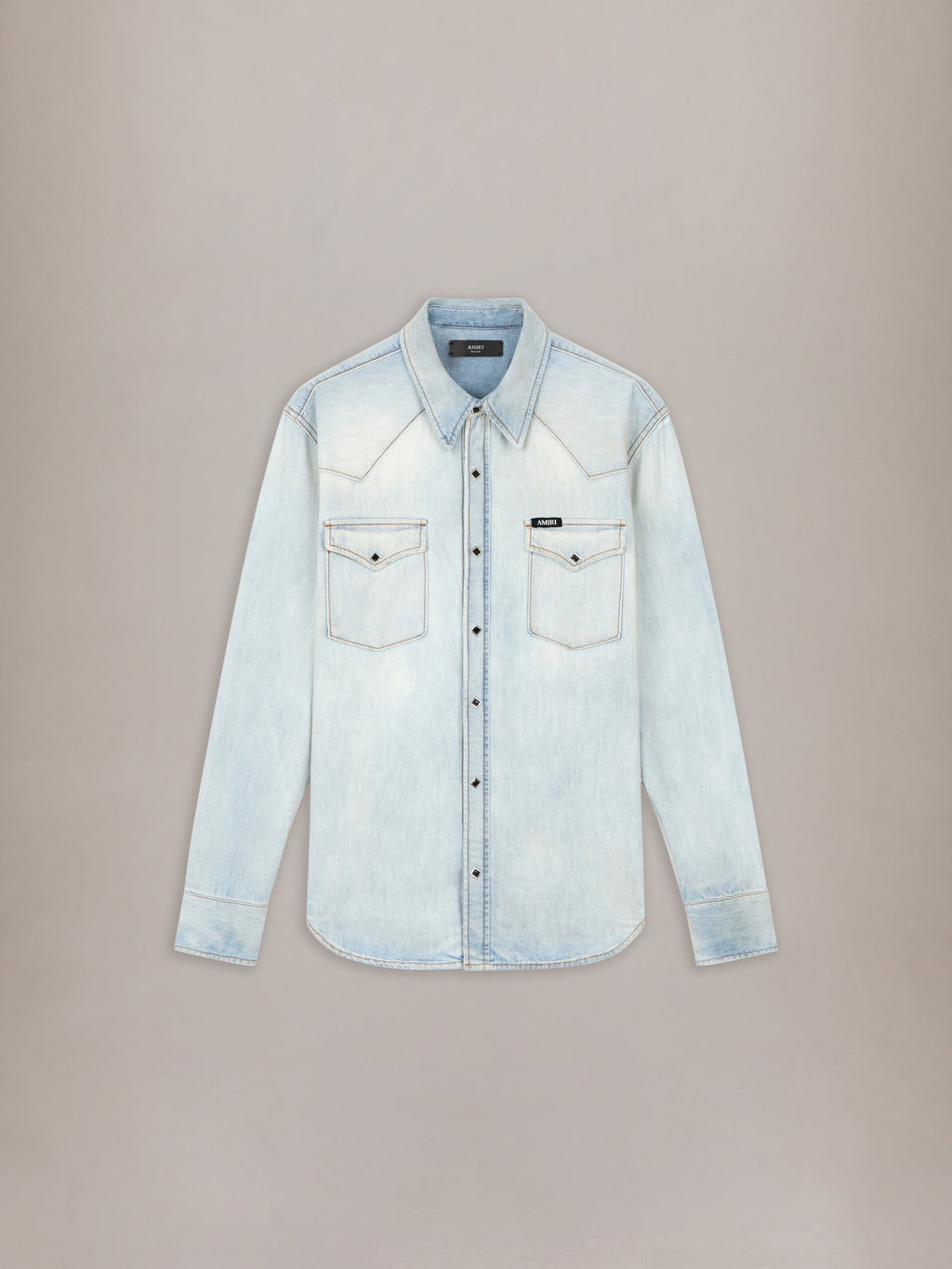 WESTERN DENIM LONG SLEEVE SHIRT - Snow Indigo