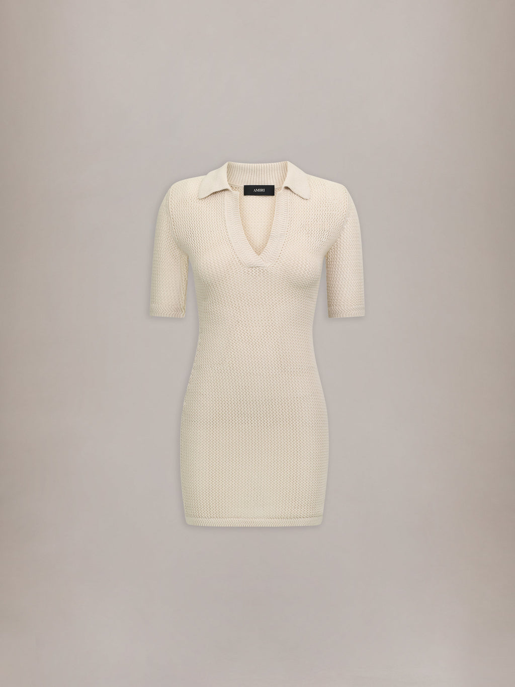 WOMEN - WOMEN'S AMIRI CROCHET MINI DRESS - Alabaster