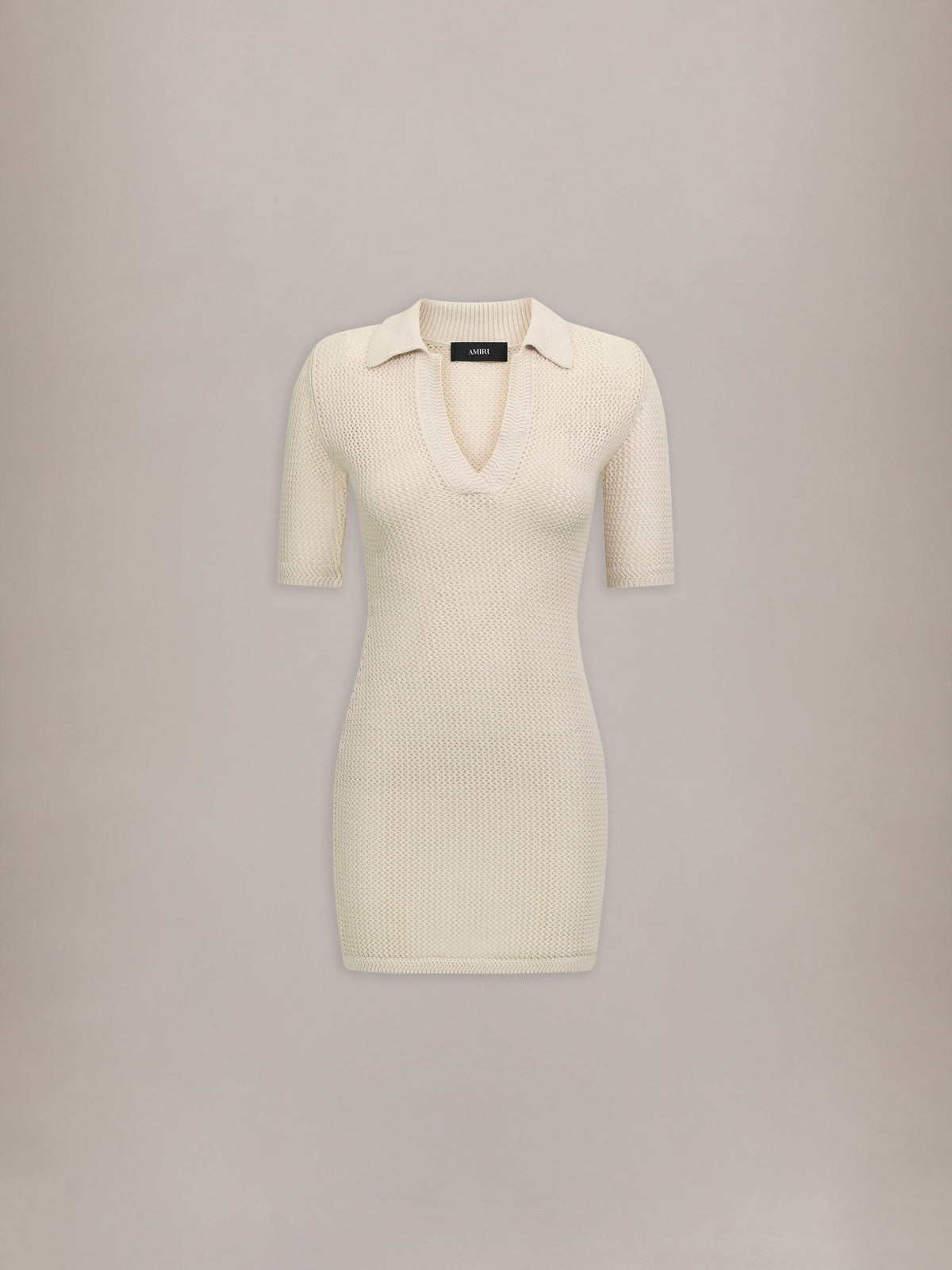 WOMEN - WOMEN'S AMIRI CROCHET MINI DRESS - Alabaster