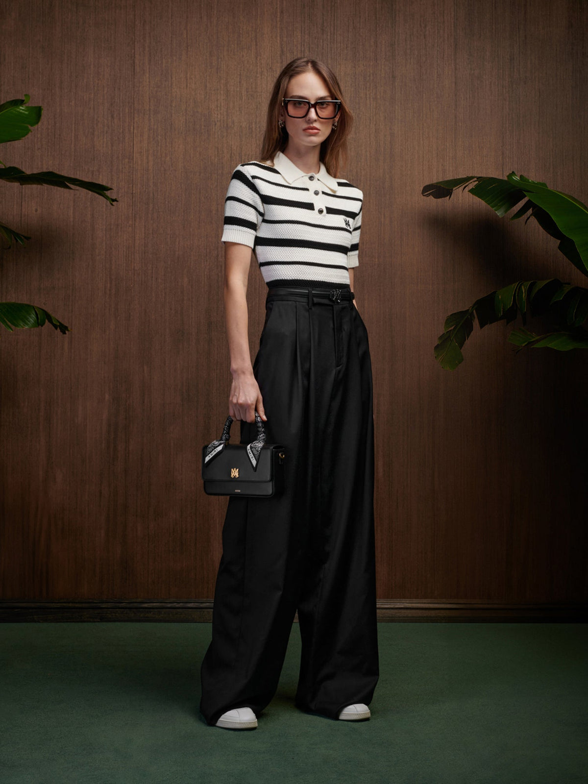 WOMEN - WOMEN'S MA STRIPED POLO - Black Alabaster