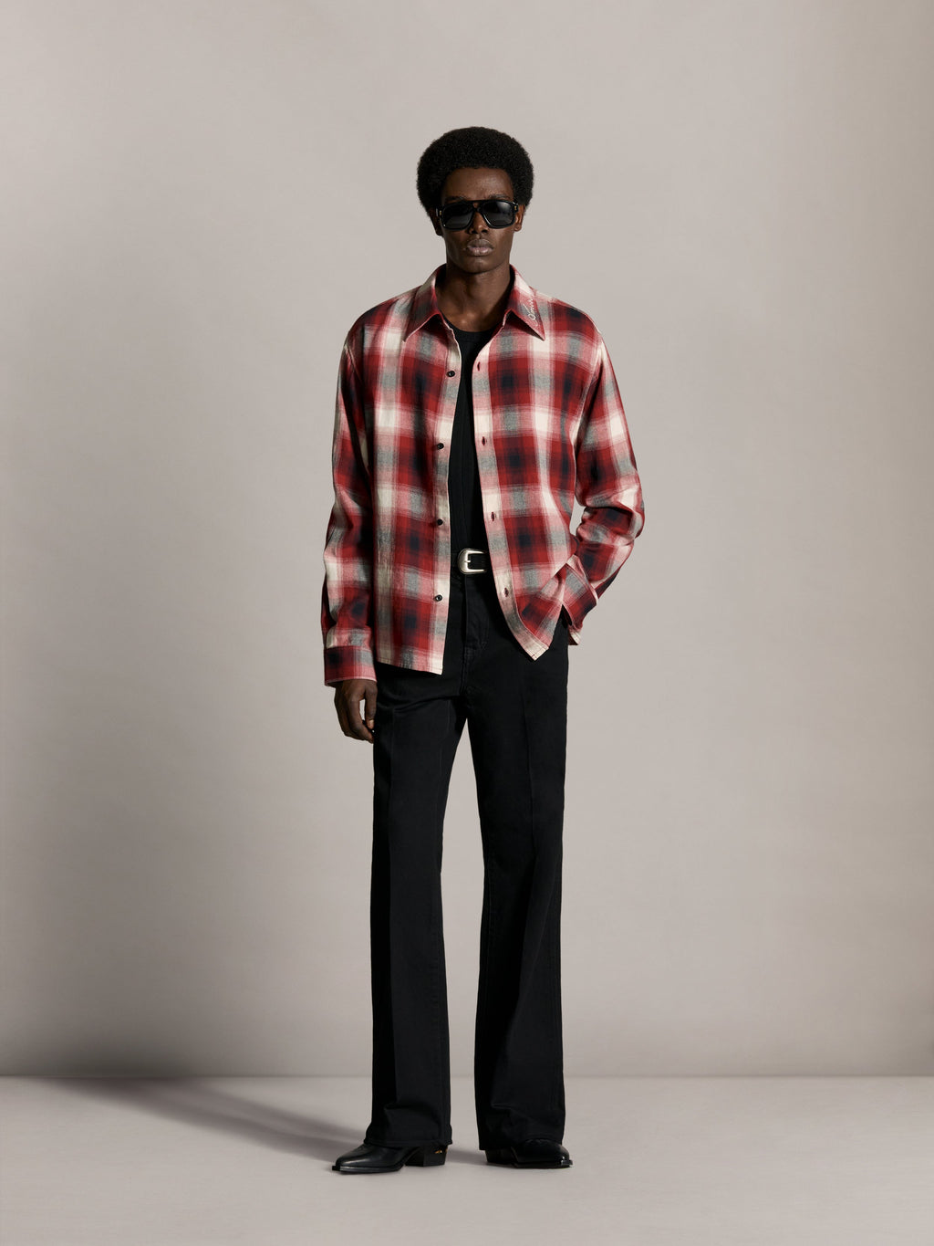 OVERSIZED FLANNEL SHIRT - Cherry