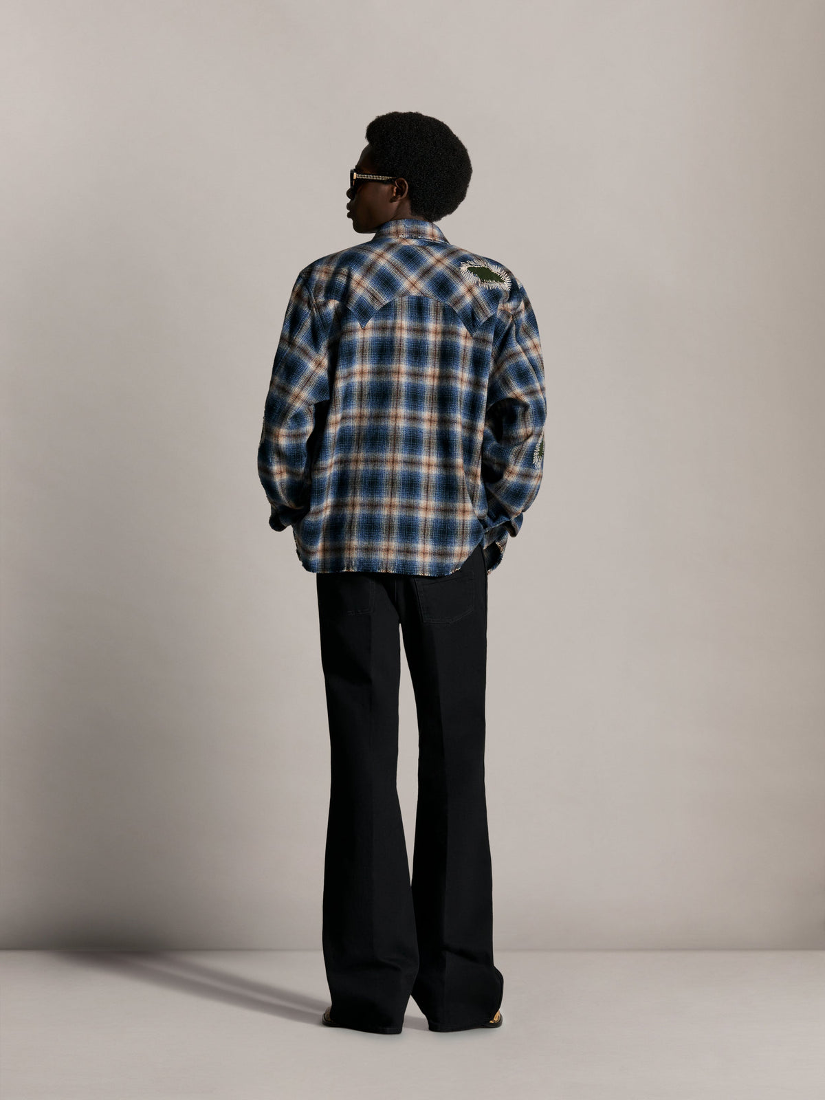 OVERSIZED REPAIRED WESTERN FLANNEL - Dark Blue