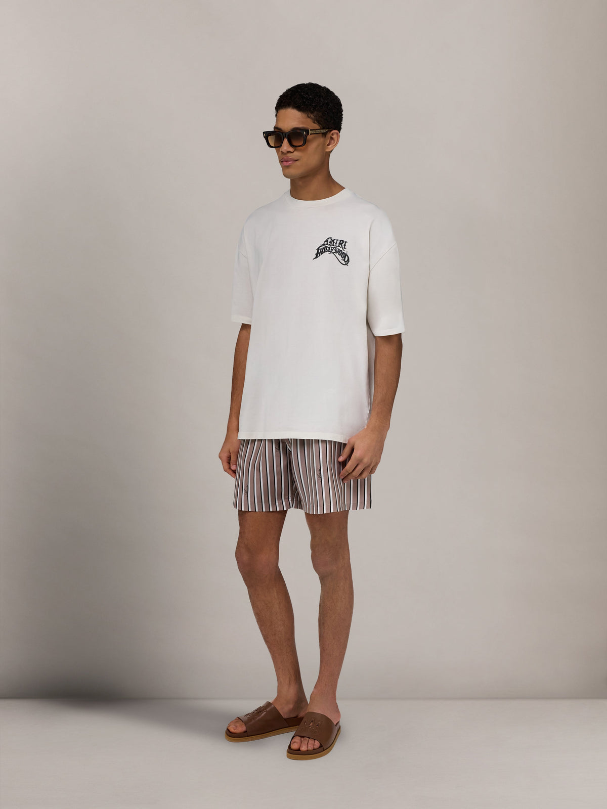 STRIPED SWIM TRUNK - Mocha