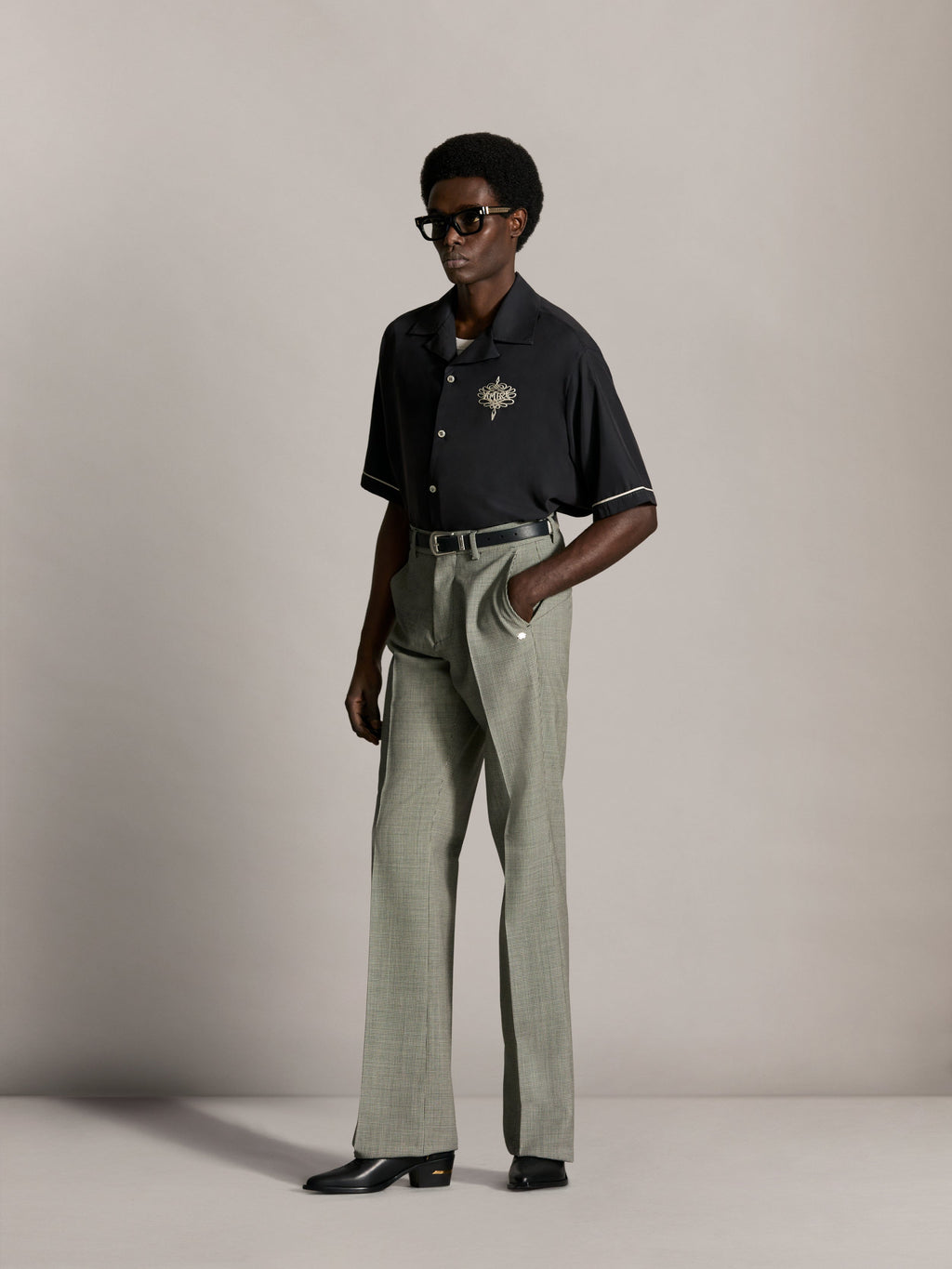 AMIRI LASSO OVERSIZED CAMP SHIRT - Black