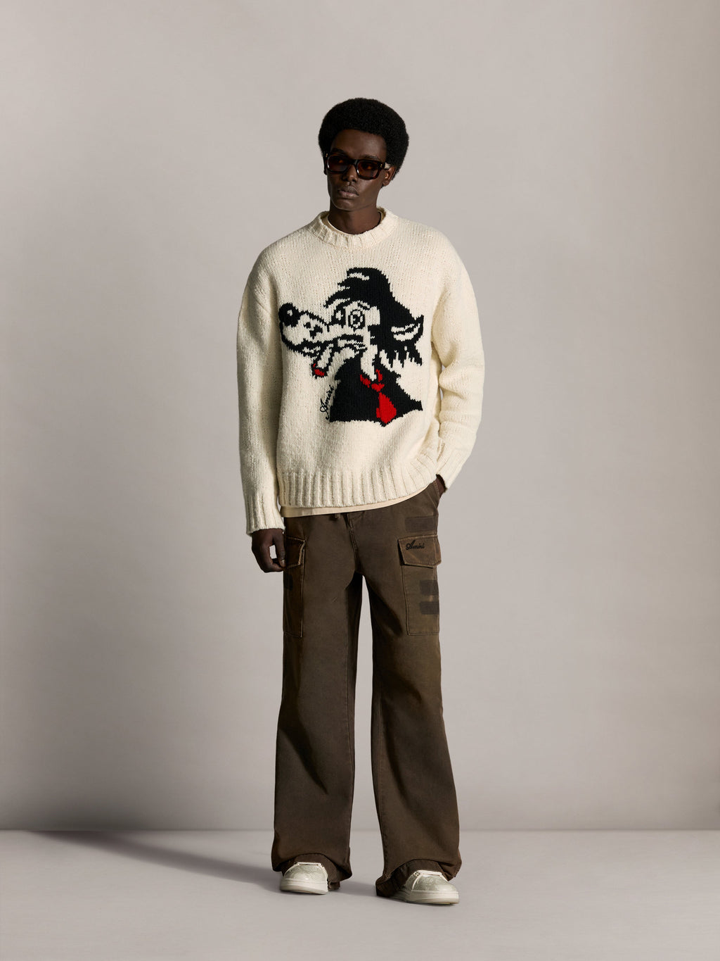 SMOKING WOLF SWEATER - Alabaster